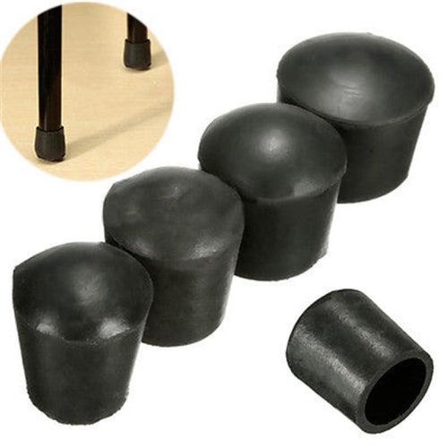 12 Pack Rubber Chair Leg Caps - Anti Scratch Floor Protectors for Table/Stool/Desk Feet, Non-Slip Grips, Quiet Furniture Glides for Hardwood/Tile Floors (Black)