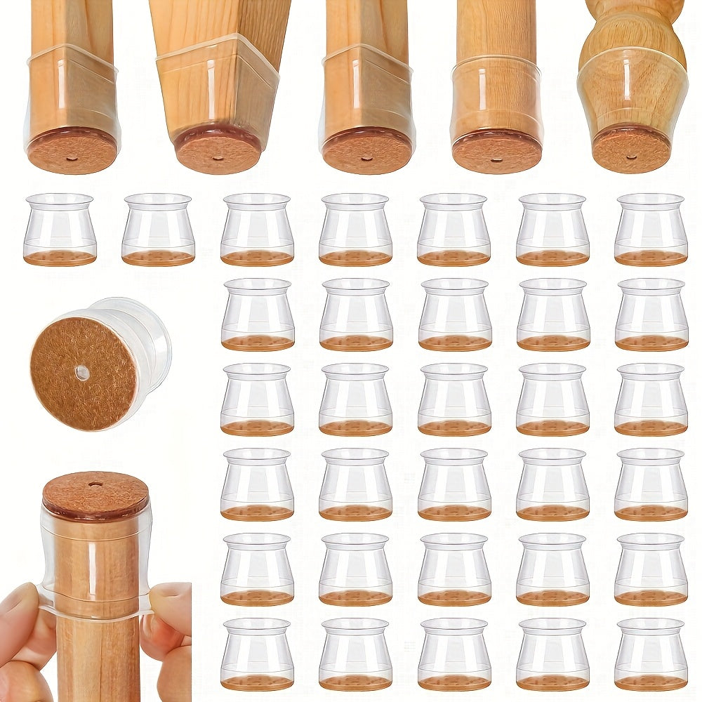 32pcs of Silicone Chair Leg Floor Protector, Stool Leg Protection Cap, Hardwood Floor Non-Slip Chair Leg Cap