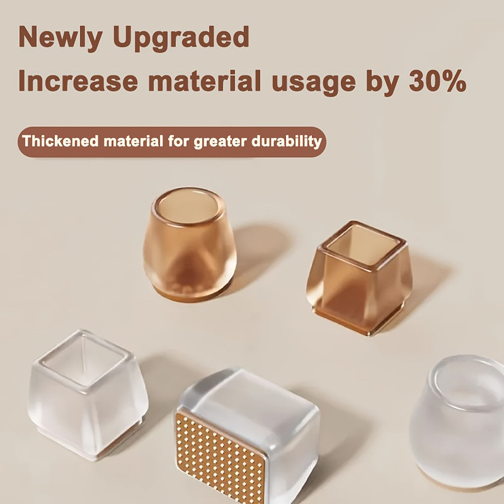 All-New Upgraded Chair Leg Covers with Anti-Slip Particles Silent Thickened Wear-Resistant Silent Universal Silicone Table And Chair Protection Set Table Stool Foot Pads
