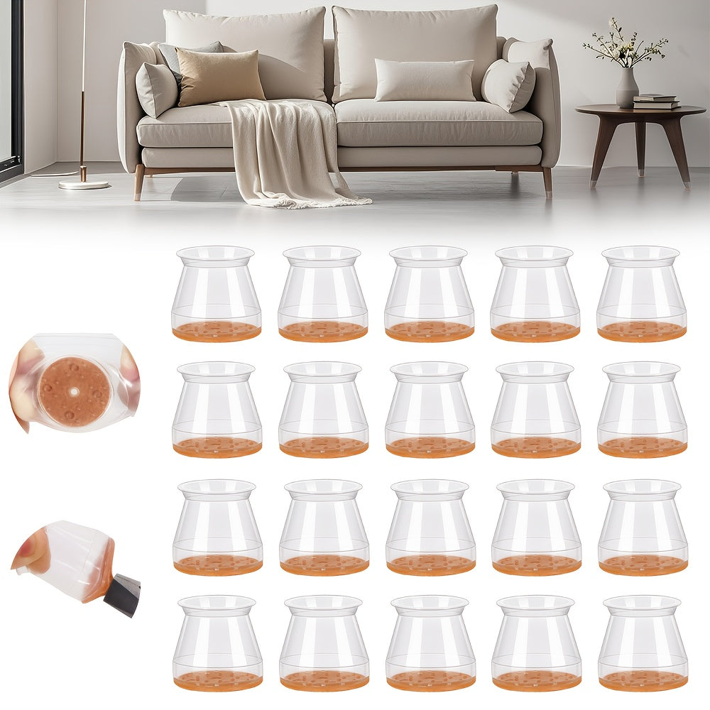 32pcs of Silicone Chair Leg Floor Protector, Stool Leg Protection Cap, Hardwood Floor Non-Slip Chair Leg Cap