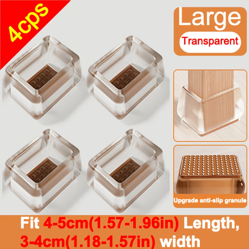 All-New Upgraded Chair Leg Covers with Anti-Slip Particles Silent Thickened Wear-Resistant Silent Universal Silicone Table And Chair Protection Set Table Stool Foot Pads