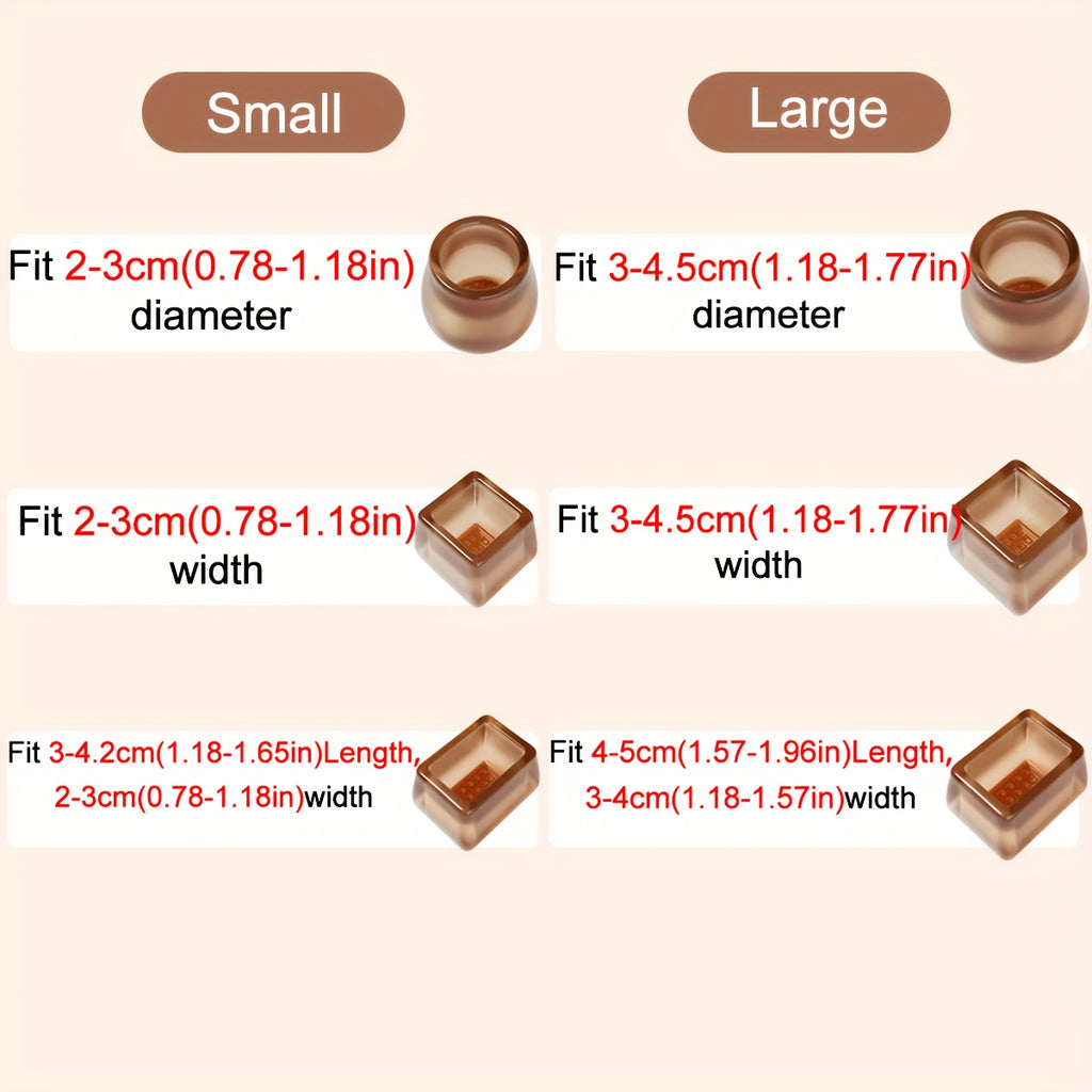 All-New Upgraded Chair Leg Covers with Anti-Slip Particles Silent Thickened Wear-Resistant Silent Universal Silicone Table And Chair Protection Set Table Stool Foot Pads